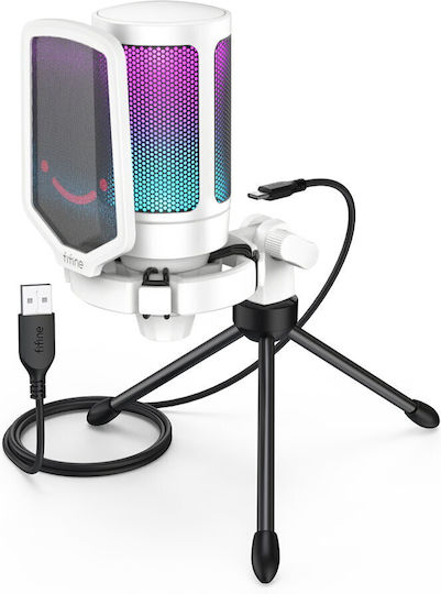 A6VW Microfon Dinamic USB de Birou în Culoare Albă