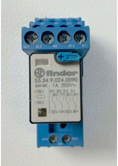 Miniature Transmitter 4p 7a 24v Dc Test Button Led + Diode 55.34.9.024.0090