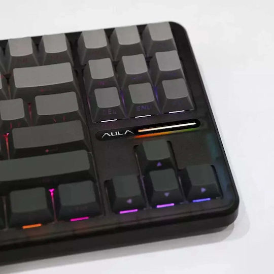 Aula F87 Wireless Gaming Mechanical Keyboard with SpaceCrystal Switches and RGB Lighting English US Gray