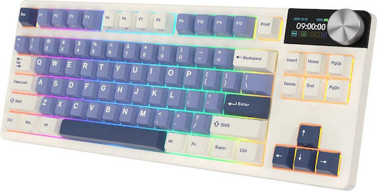 Royal Kludge S85 Wireless Gaming Mechanical Tenkeyless Keyboard with RGB Lighting English US White