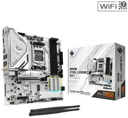 ASRock B850M Steel Legend WiFi Motherboard Micro ATX with AMD AM5 Socket