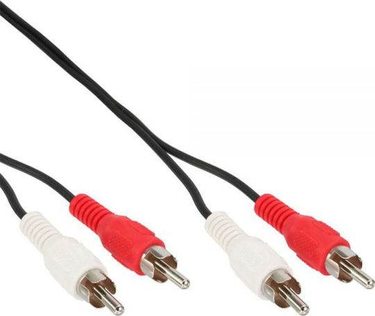 InLine Кабел 2x RCA мъжки - 2x RCA женски 10м 89931