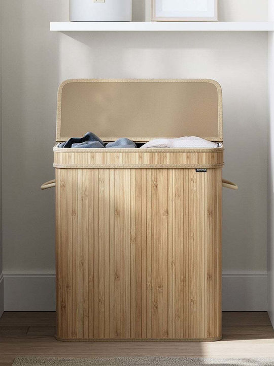 Songmics Καλάθι Απλύτων Bamboo 100lt με Καπάκι 53x32x61cm Μπεζ Songmics Καλάθι Απλύτων Bamboo 100lt με Καπάκι 53x32x61cm Μπεζ