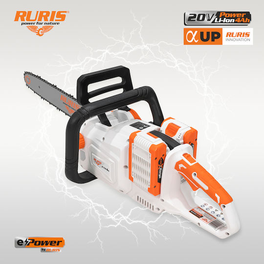 Ruris 2744e – Brushless Chainsaw 2x20v 40v 400 Mm Bar 25 M S 2 X 4ah Batteries Included