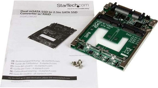 StarTech mSATA SSD към 2,5" SATA RAID адаптер конвертор (25SAT22MSAT)