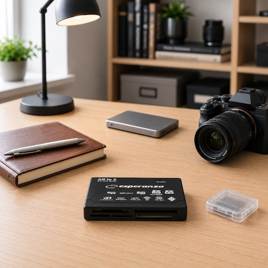 Esperanza EA-119 Картов Четец USB 2.0 за SD/микроSD/Memory Stick/CompactFlash/xD