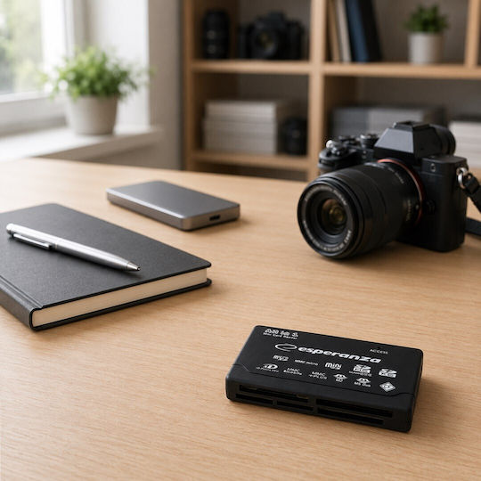 Esperanza EA-119 Картов Четец USB 2.0 за SD/микроSD/Memory Stick/CompactFlash/xD