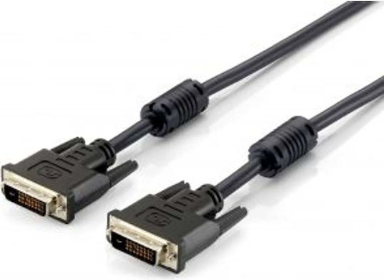 Equip Кабел DVI-D мъжки - DVI-D женски 3м Черен (118973)