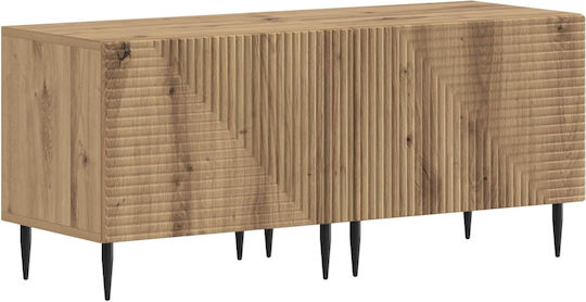 TV-Möbel Bodenstehend mit LED-Beleuchtung Eiche 243x35x45 cm