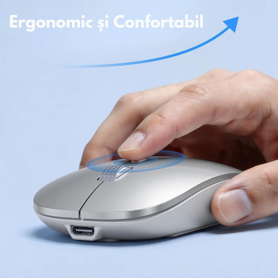Mouse Bluetooth Ergonomic Wireless Gri Deschis