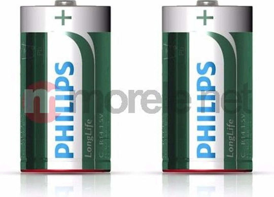 Philips LongLife Цинкови батерии Цинк C 1.5V 2бр