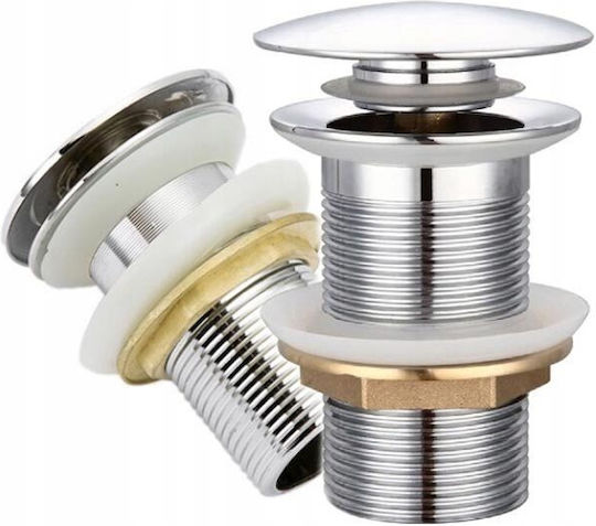 Brass Sink Stopper with Overflow, 66 mm Outlet and 8 cm Length Bronze