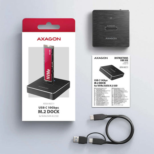 Axagon Storage Docking Station for Hard Drives SATA with USB 3.2 Connection (ADSA-M2C11)