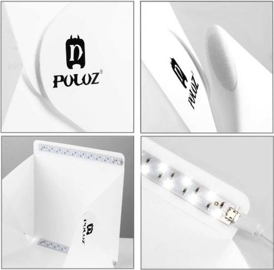 Puluz Portable Photo Box 22x23x24cm 2 Led Lamps 2 Backgrounds