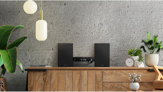 Philips Ηχοσύστημα 2.0 Micro Music System TAM4505M2/12 60W με CD Player και Bluetooth Μαύρο