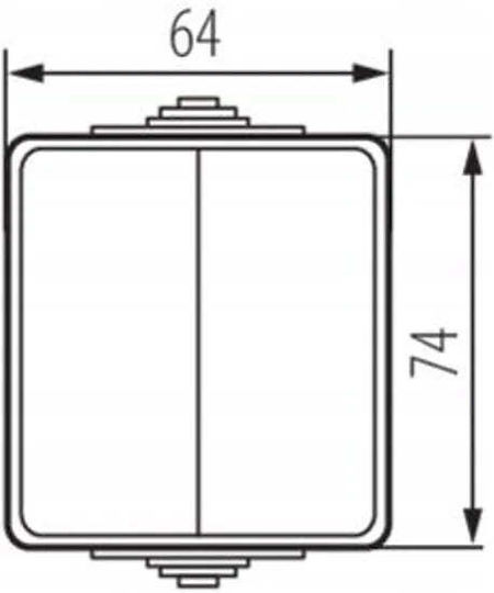 Kanlux Waterproof Recessed Wall Switch with Grey Frame