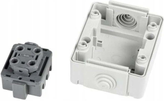 Kanlux Waterproof Recessed Wall Switch with Grey Frame