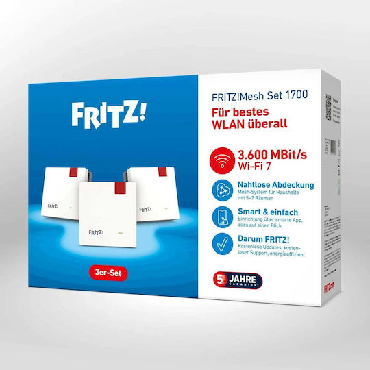 FRITZ FRITZ!Mesh (3-Set) WiFi Extender Dualband (2,4 & 5 GHz) 3600Mbps