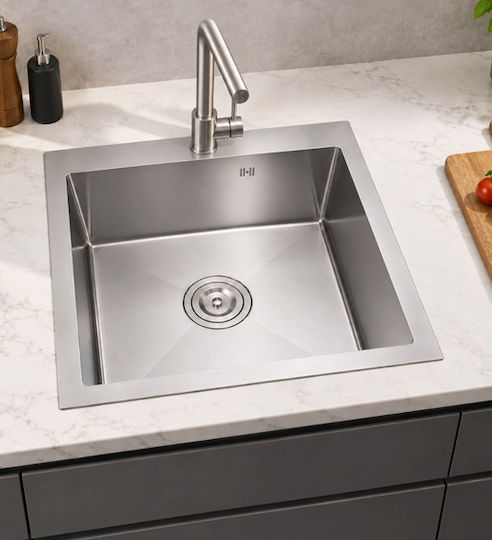 Finetto Вградена Кухненска Мивка Inox Сатенена Д50xШ50cm Сребриста 8024827364000 Finetto Вградена Кухненска Мивка Inox Сатенена Д50xШ50cm Сребриста 8024827364000