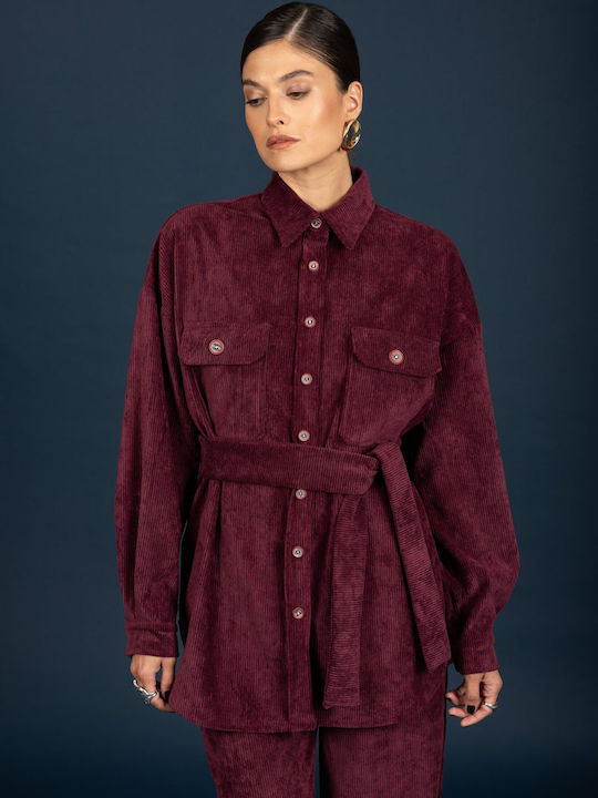 Long Sleeve Women's Shirt Aubergine