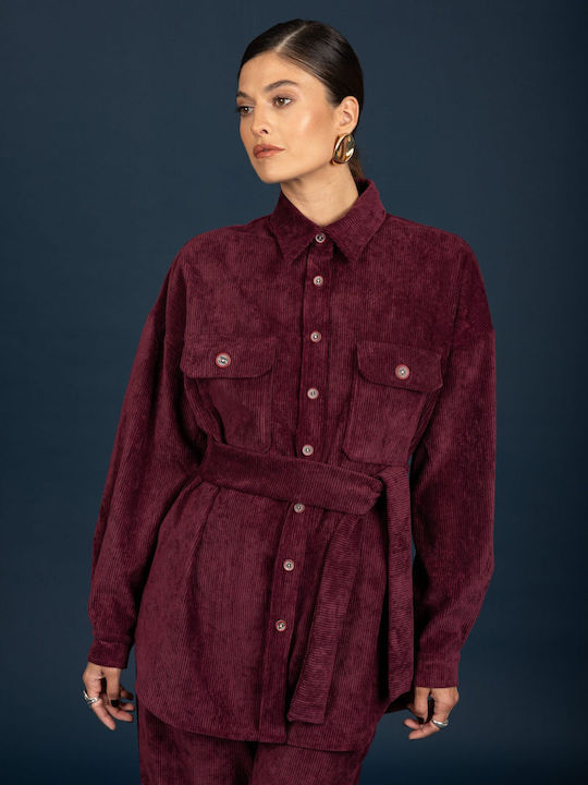 Long Sleeve Women's Shirt Aubergine