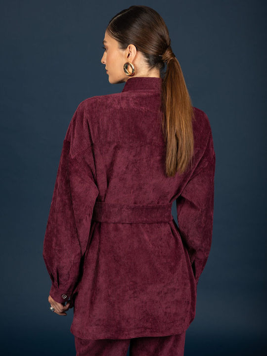 Long Sleeve Women's Shirt Aubergine