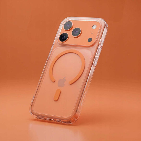 Husă iPhone 18 Pro 17 Pro Spacecase Clear Magsafe Rigidă Transparentă Magsafe Orange 5905719144166