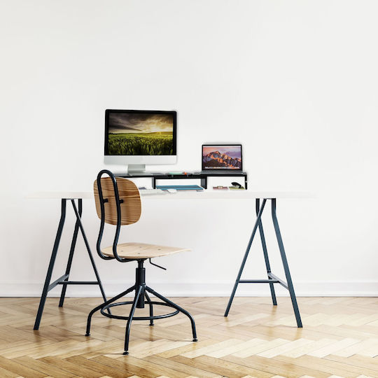 Relaxdays Suport de Birou pentru 2 Monitoare (10039881)