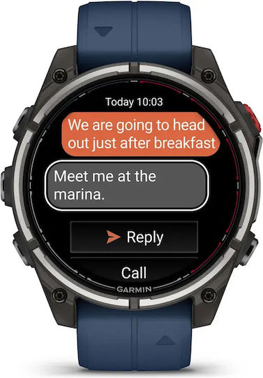 Garmin Quatix 8 Pro Titanium 47 mm Smartwatch Rezistent la Apă cu Monitorizarea Ritmului Cardiac (Captain Blue)