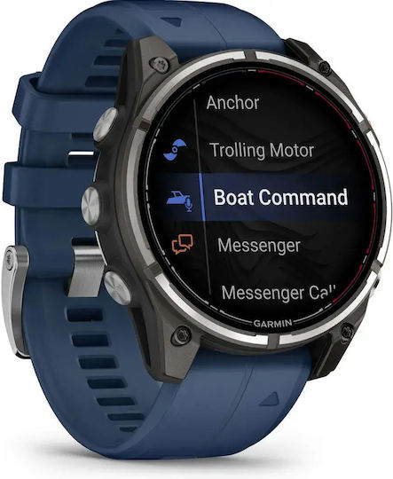 Garmin Quatix 8 Pro Titanium 47 mm Smartwatch Rezistent la Apă cu Monitorizarea Ritmului Cardiac (Captain Blue)