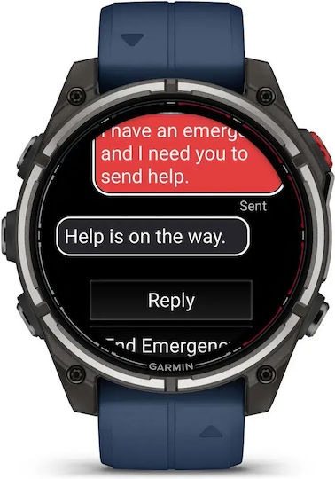 Garmin Quatix 8 Pro Titanium 47 mm Smartwatch Rezistent la Apă cu Monitorizarea Ritmului Cardiac (Captain Blue)