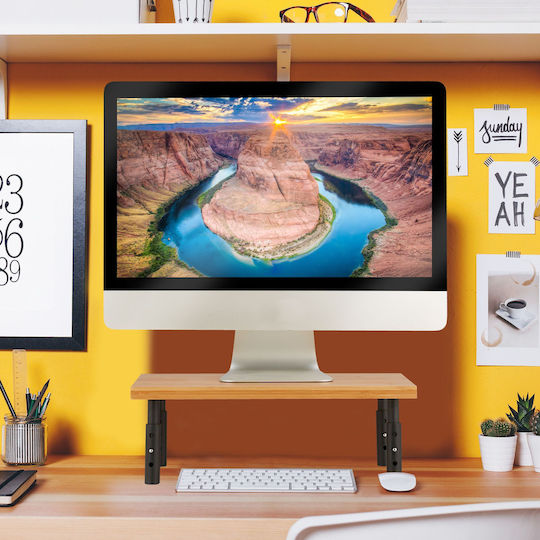 Relaxdays Grauer Monitorständer für den Schreibtisch (10046714)