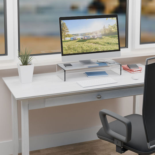 Relaxdays Suport de Monitor de Birou Transparent (10049369)