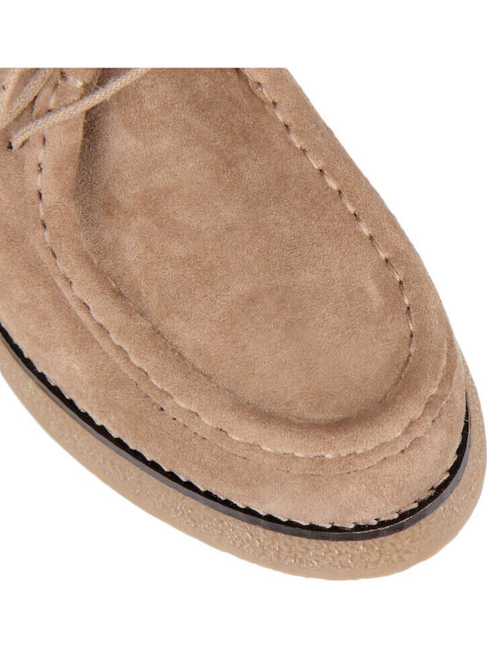 Suede Women's Loafers in Beige