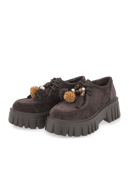 Mocasini de damă din Suede, de culoare maro