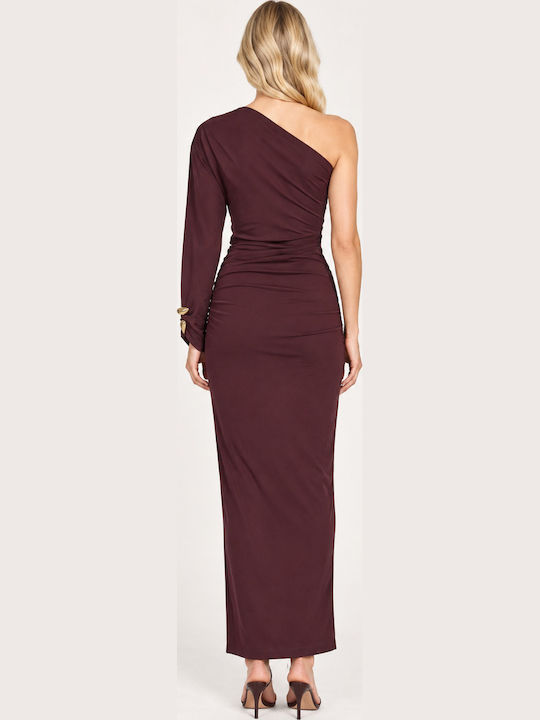 Midikleid Burgunderrot