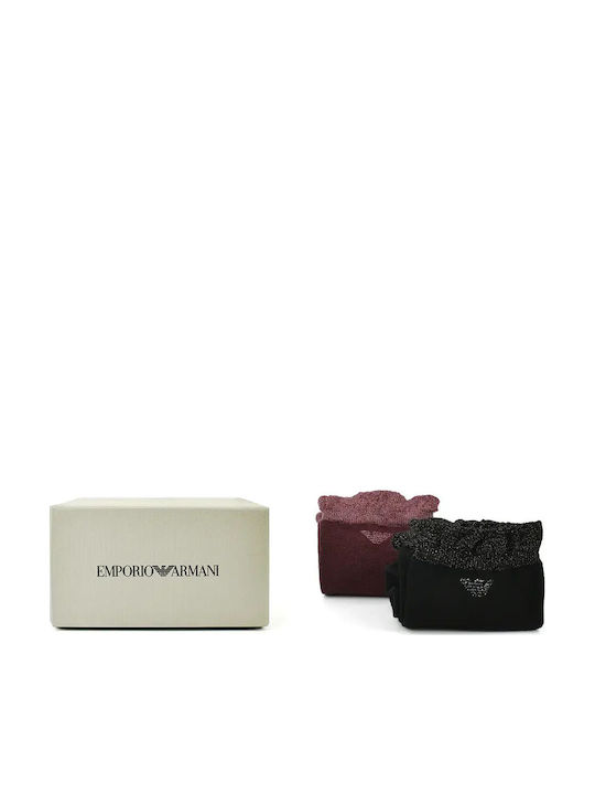 Emporio Armani Damen Socken Burgunderrot 2er-Pack