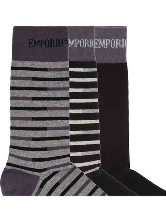 Emporio Armani Herren Socken Grigio Mel/Nero/Nero 3er-Pack