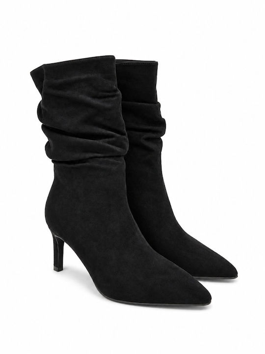 Schwarze Damen-Stiefeletten aus Wildleder