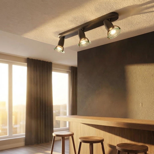 Elvhx Eco Lasser Triple Spot with Socket E14 in Black Color