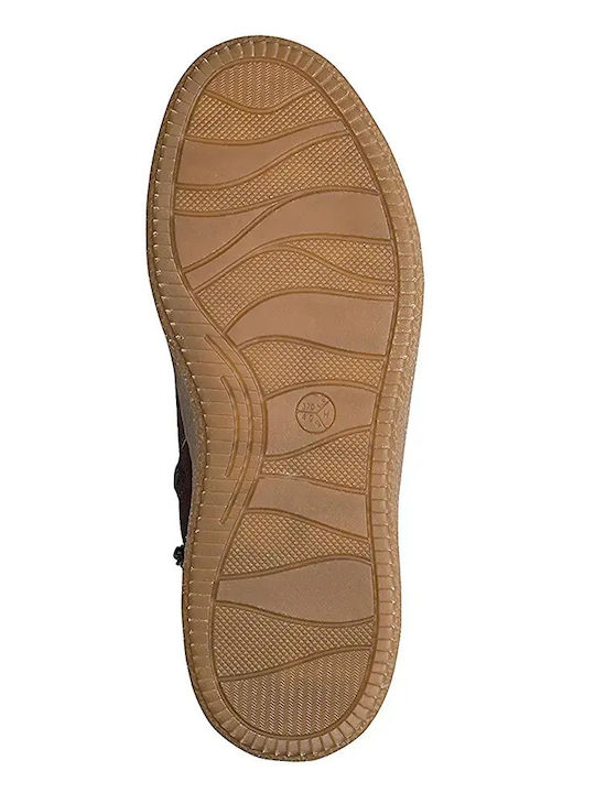 Damen-Lederstiefeletten in Bordeaux