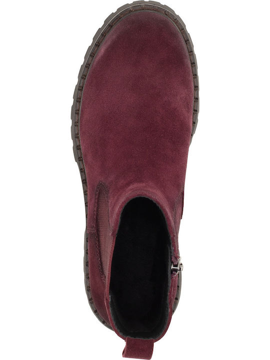 Ghete De Damă Din Piele Burgundy