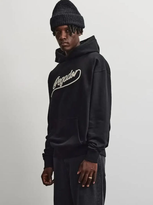 Φούτερ με Κουκούλα Washed Black