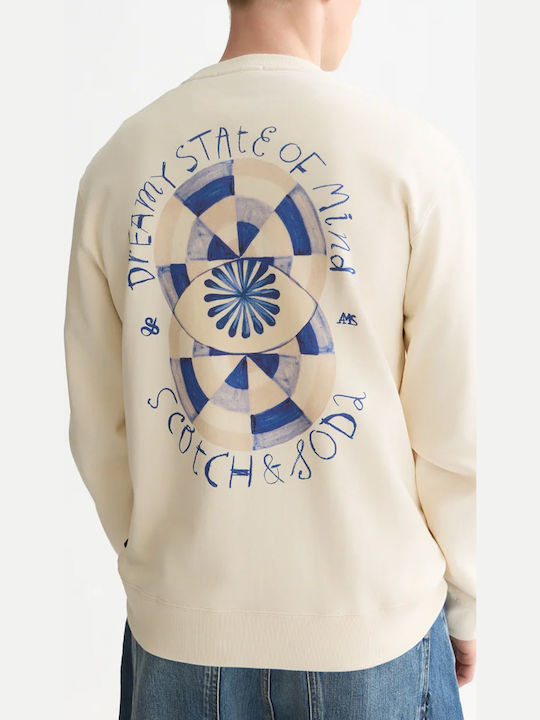 Scotch & Soda Front Back Artwork Sweatshirt Eggnog