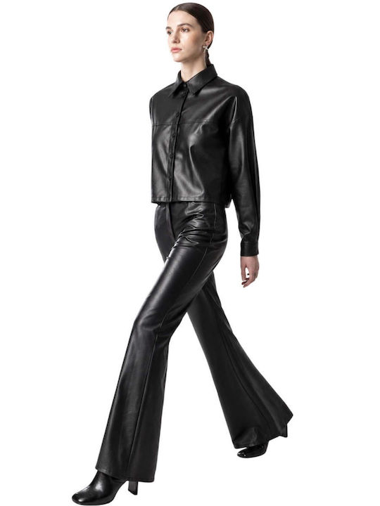 Moutaki Women's Leather Trousers Black