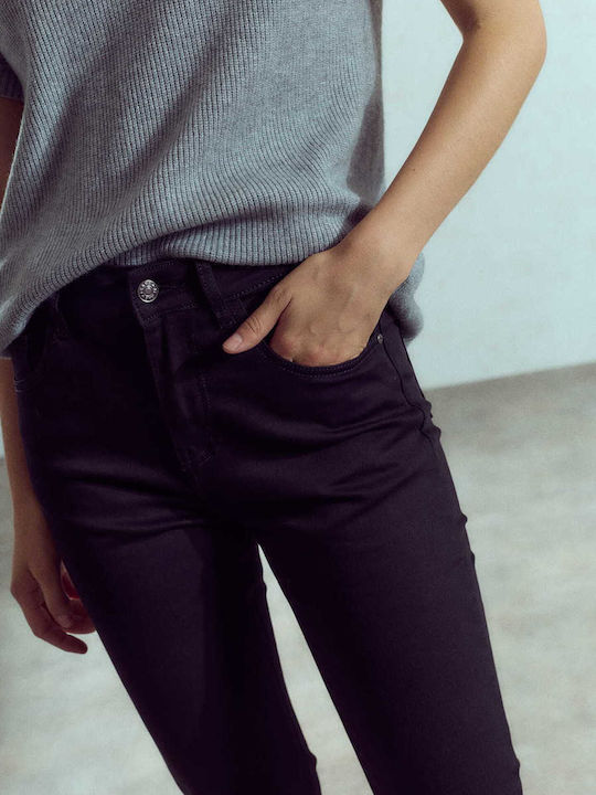 Celestino Blugi Skinny Uni Slim Fit Negri pentru Femei