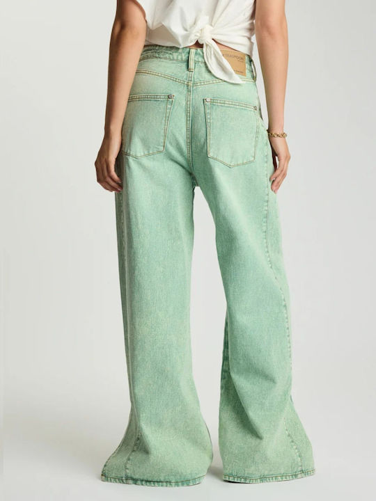 Women's Wide-Leg Green Jeans