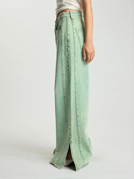 Women's Wide-Leg Green Jeans