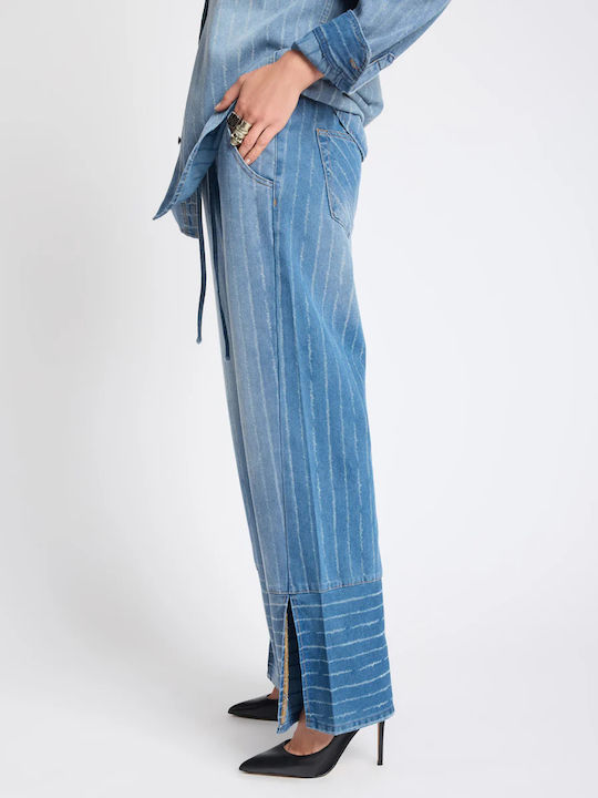 Waist Pantaloni Jeans pentru Femei cu Croială Relaxed
