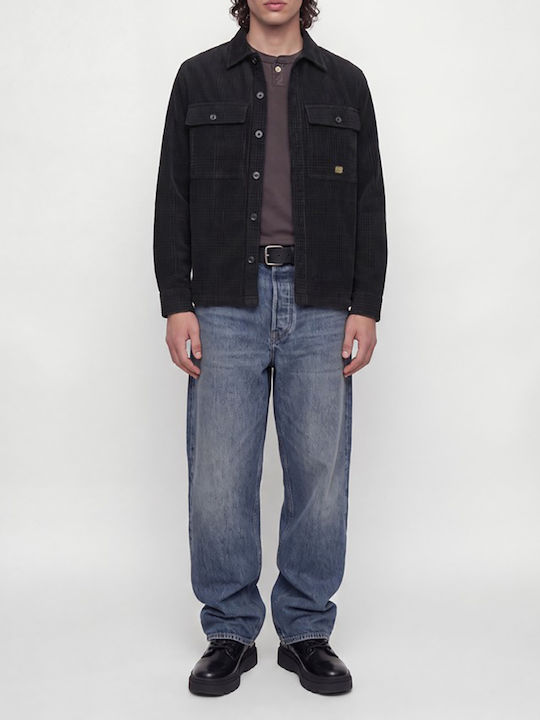 Jprbluoliver Μακρυμάνικο Κοτλέ Overshirt σε Κανονική Γραμμή Jetblack